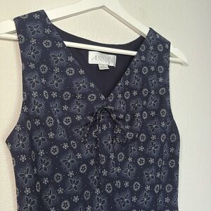 VINTAGE Casual Corner Annex Blue Floral Dress size 6